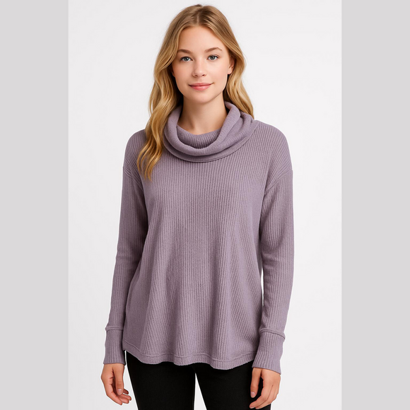 We The Free Sweaters - We The Free Purple Cowl Neck Knit Sweater